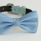 Blue bow tie collar XS to XXL collar and bow tie adjustable Puppy bow tie handmade , Wedding dog collar