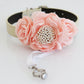 Blush Pearl beaded Flower dog collar, Dog ring bearer ring bearer proposal XS to XXL collar, handmade High quality blush wedding gift Proposal