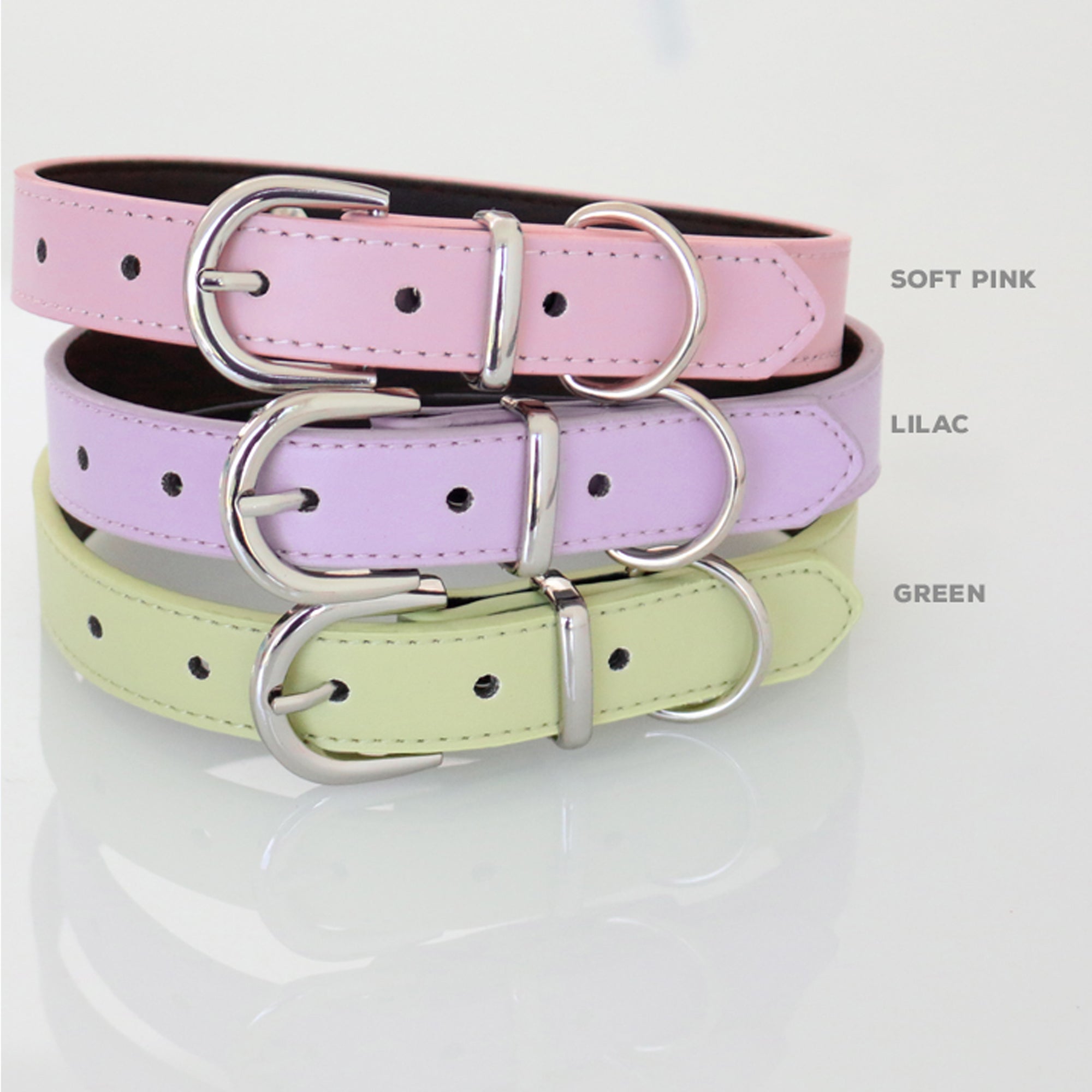 Lilac leather dog sales collar