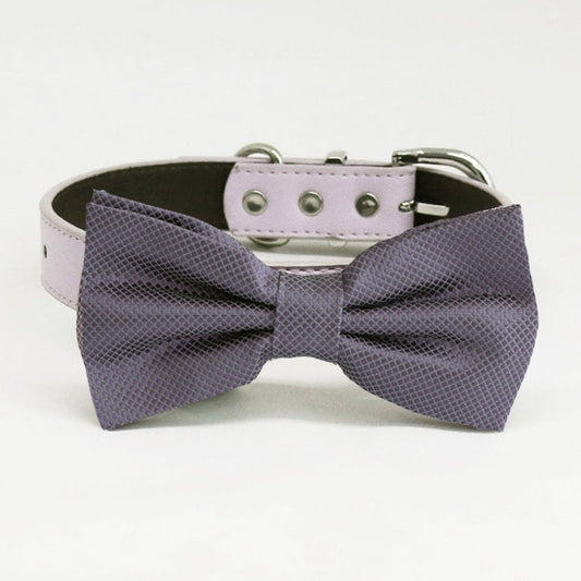 Dusty purple bow tie collar, handmade Puppy bow tie, XS to XXL collar and bow adjustable Dog ring bearer ring bearer, Purple bow tie , Wedding dog collar