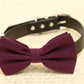 Eggplant dog bow tie attached to collar, Eggplant wedding, dog birthday gift , Wedding dog collar