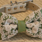 Green Lace Dog Bow Tie, boho Victorian wedding pet collar , Wedding dog collar