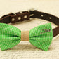 Green Dog Bow Tie attached to collar, Country Rustic, charm, Burlap bow tie, gift , Wedding dog collar