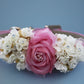 Pink Floral wedding dog collar, beach wedding, floral pink pet wedding, summer , Wedding dog collar