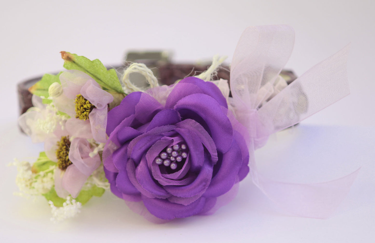 Purple Lavender Wedding dog collar, Lavender wedding, Floral dog collar wedding , Wedding dog collar
