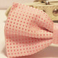 Pink Polka dost dog bow tie, high quality white leather collar, , Cute Dog Bowtie, Wedding Dog Collar , Wedding dog collar