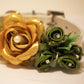 Gold Green Wedding Dog Collar, Wedding Dog Accessory, floral gold wedding , Wedding dog collar