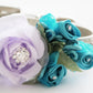 Light Purple Blue Wedding Dog Collar . Light Purple Blue Flowers with Rhinestones -High Quality Leather Collar, Wedding Dog Accessory , Wedding dog collar