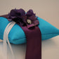 Turquoise Pillow Wedding Ring for Dogs, Purple Flower with Rhienstone, Bearer , Wedding dog collar