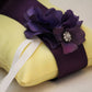 Yellow Pillow Wedding Ring for Dogs, Purple Flower on Yellow Pillow with Rhienstone , Wedding dog collar