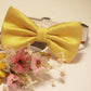 Yellow Pink Wedding Dog Collars -Two Chic Wedding Dog Collars, Yellow dog bowtie and Floral Dog Collar, wedding accessory , Wedding dog collar