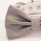 Silver Dog Bow Tie with high quality White leather collar- Chic Wedding pet bow tie , Wedding dog collar