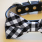 Plaid Black Dog Bow tie, Pet wedding accessory, Black and White wedding , Wedding dog collar