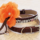 MARRY ME, Dog Collar, Brown Leather dog Collar with Marry me letters and Orange Flower ,Proposal Idea , Wedding dog collar