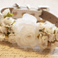 White Ivory Wedding Dog Collar with white flowers, Floral Wedding Collar , Wedding dog collar