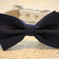 Navy Dog Bow Tie - high quality Leather and Fabric- Chic Wedding dog bow tie, Wedding accessory, Navy Blue dog bow tie , Wedding dog collar