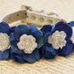 Blue Floral Dog Collar,  High Quality Collar - Wedding dog accessory, Some thing blue, Blue Touch , Wedding dog collar