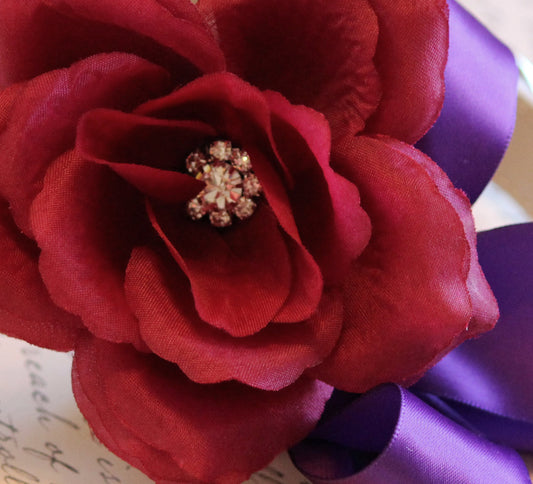 Burgundy Purple wedding Floral dog Collar, Wedding dog accessory , Wedding dog collar