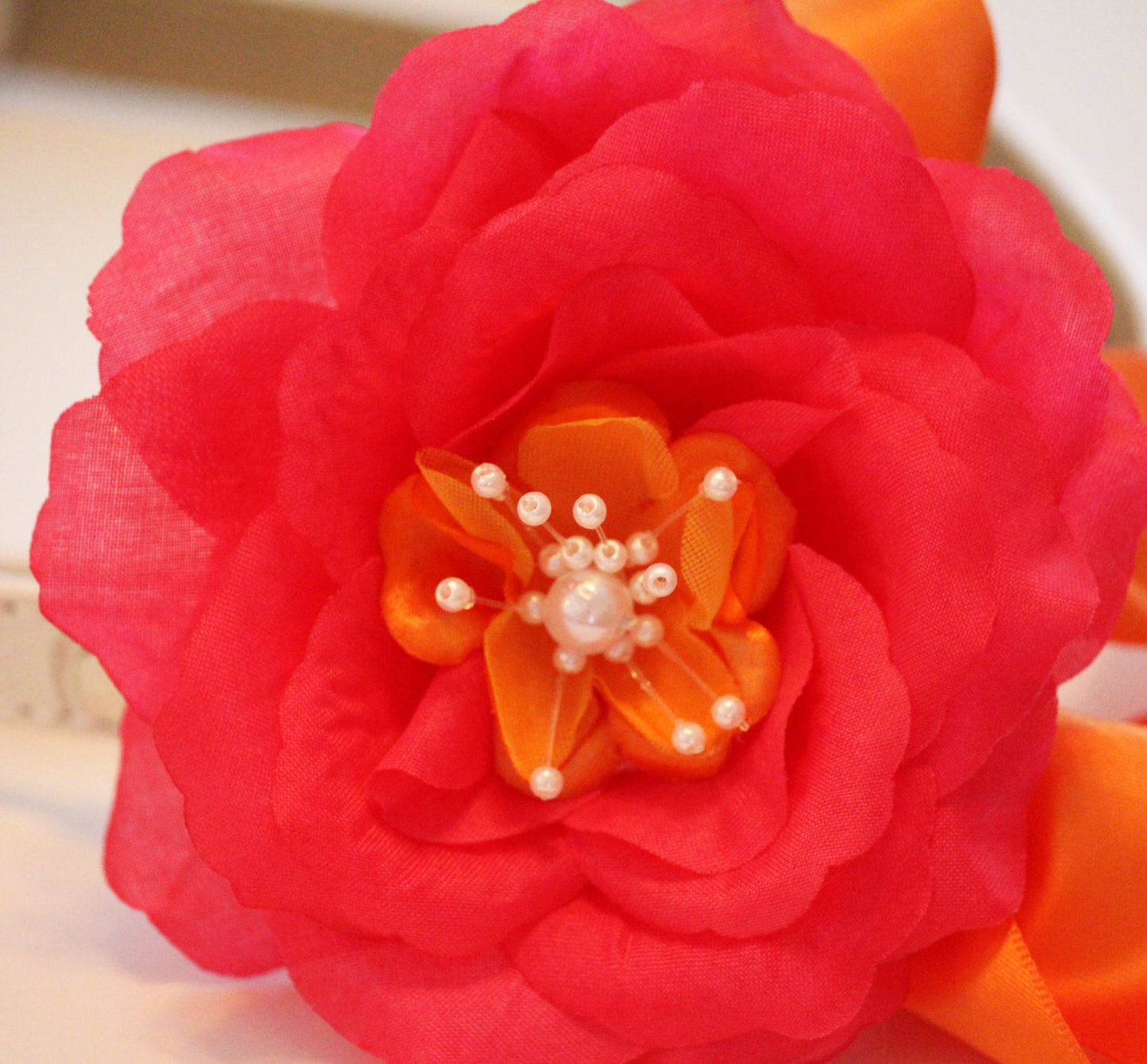Hot Pink Orange Floral Leash, High quality Leather, Hot Pink  Orange wedding, Wedding accessorry , Wedding dog collar