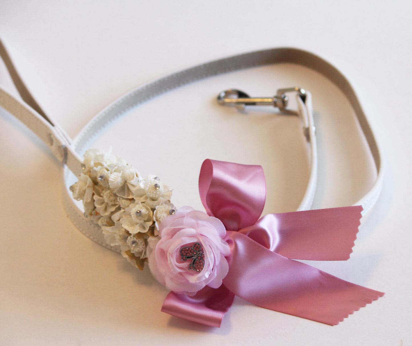 Pink wedding dog Leash, Wedding accessory, High quality Leather, Pet wedding accessory, Dog Leash , Wedding dog collar