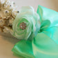 Mint Green Floral dog Leash, Wedding accessory, High quality Leather, Pet wedding accessory, Dog Leash , Wedding dog collar