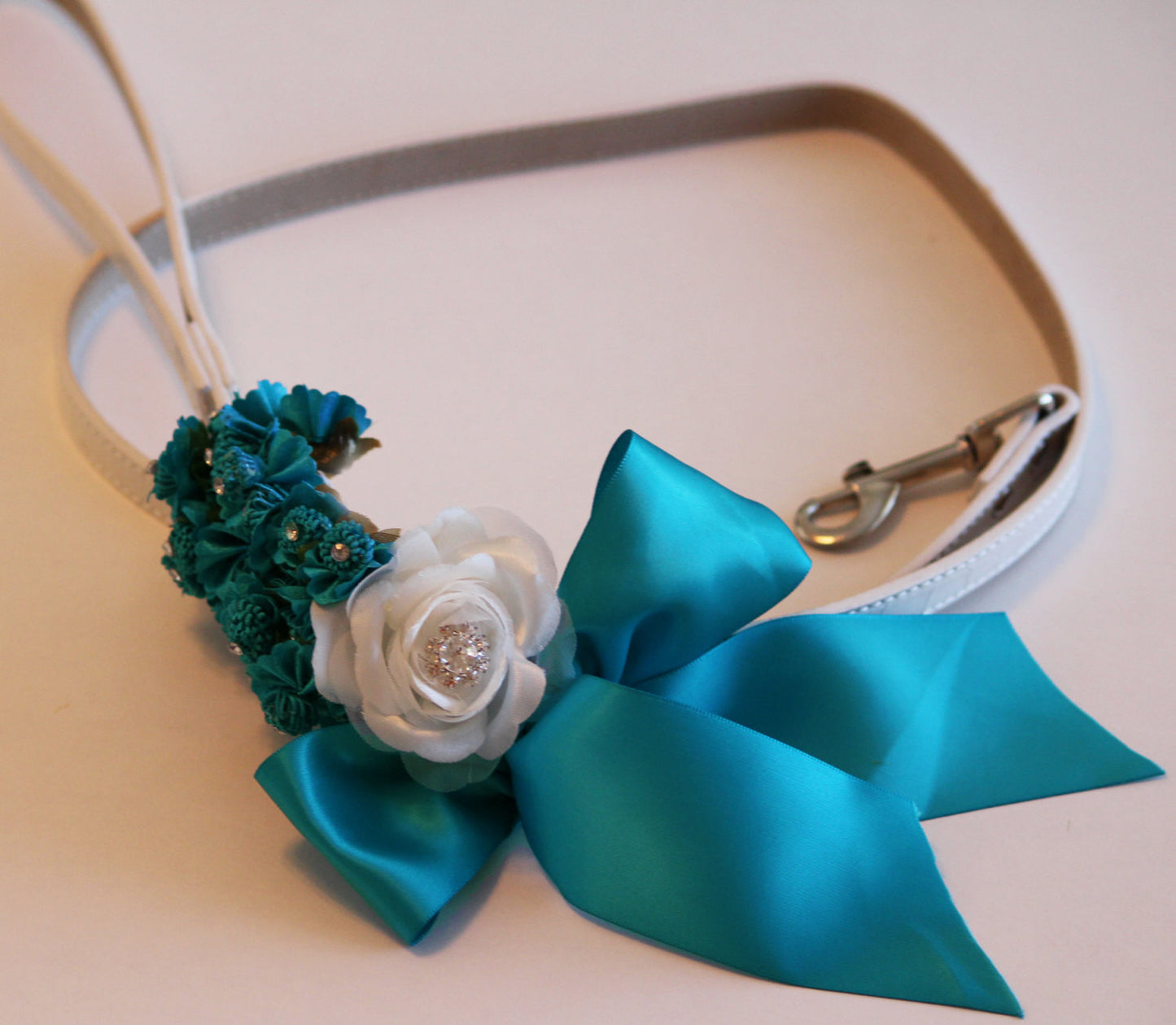 Turquoise wedding dog Leash, Wedding accessory, High quality Leather, Turquoise Wedding accessory, Dog Leash , Wedding dog collar