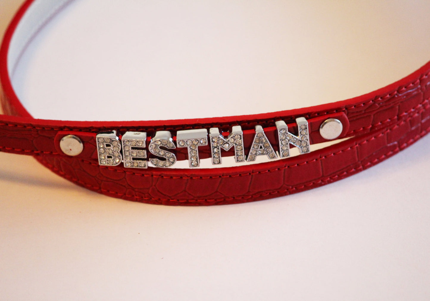 Red Leather Leash, Best Man Wedding accessorry, High quality, Red Dog leash with bling , Wedding dog collar