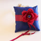 Royal Blue Raspberry Ring Pillow, Ring Pillow to Leather Collar , Wedding dog collar