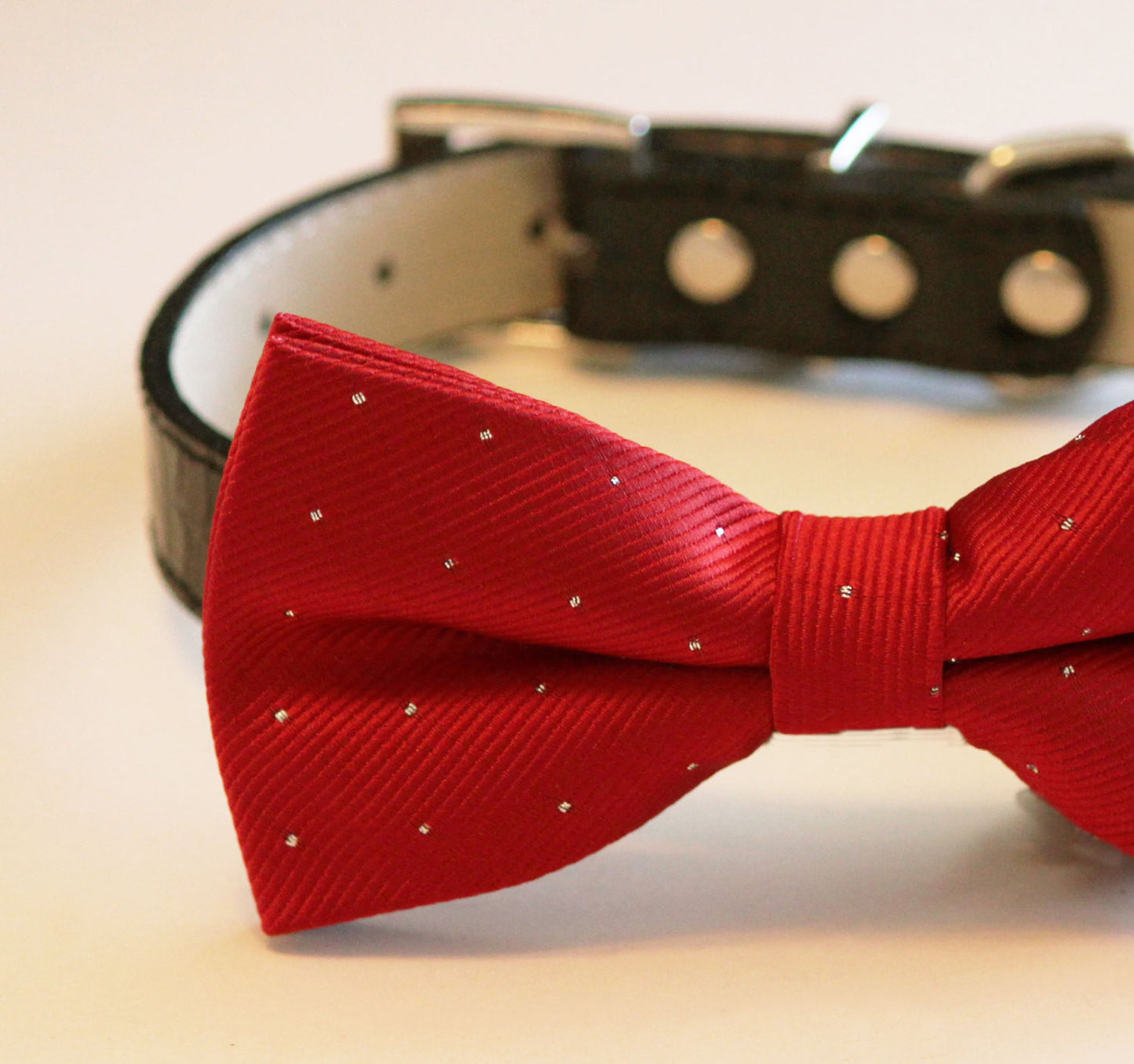 Red Ruby Dog Bow Tie with collar, Wedding dog bow tie, Ruby wedding ideas , Wedding dog collar