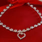 Dog jewelry- Rhinestone Pet wedding accessories, Dog jewelry with charm, Heart Charm. Cat jewelry , Wedding dog collar