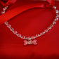 Dog jewelry- Pink Rhinestone Pet wedding accessories, Dog jewelry with charm, Bone Charm. Cat jewelry , Wedding dog collar