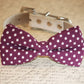 Raspberry Polka dots Dog Bow tie attach to collar, Raspberry wedding ideas , Wedding dog collar