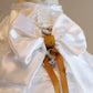 White Dog dress, ring bearer, Gold Wedding, Pet lovers , Wedding dog collar