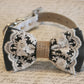 Black Dog Bow Tie, Lace and Burlap, Dog Lovers, Black wedding accessory , Wedding dog collar
