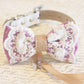 Bohemian Dog Bow Tie collar, Lavender Lace and Burlap, ring bearer wedding, Rustic, Proposal , Wedding dog collar