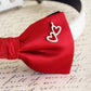 Red Dog Bow tie heart charm, pet wedding Dog collar, gift, dog lovers , Wedding dog collar