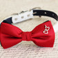 Red Dog Bow tie heart charm, pet wedding Dog collar, gift, dog lovers , Wedding dog collar