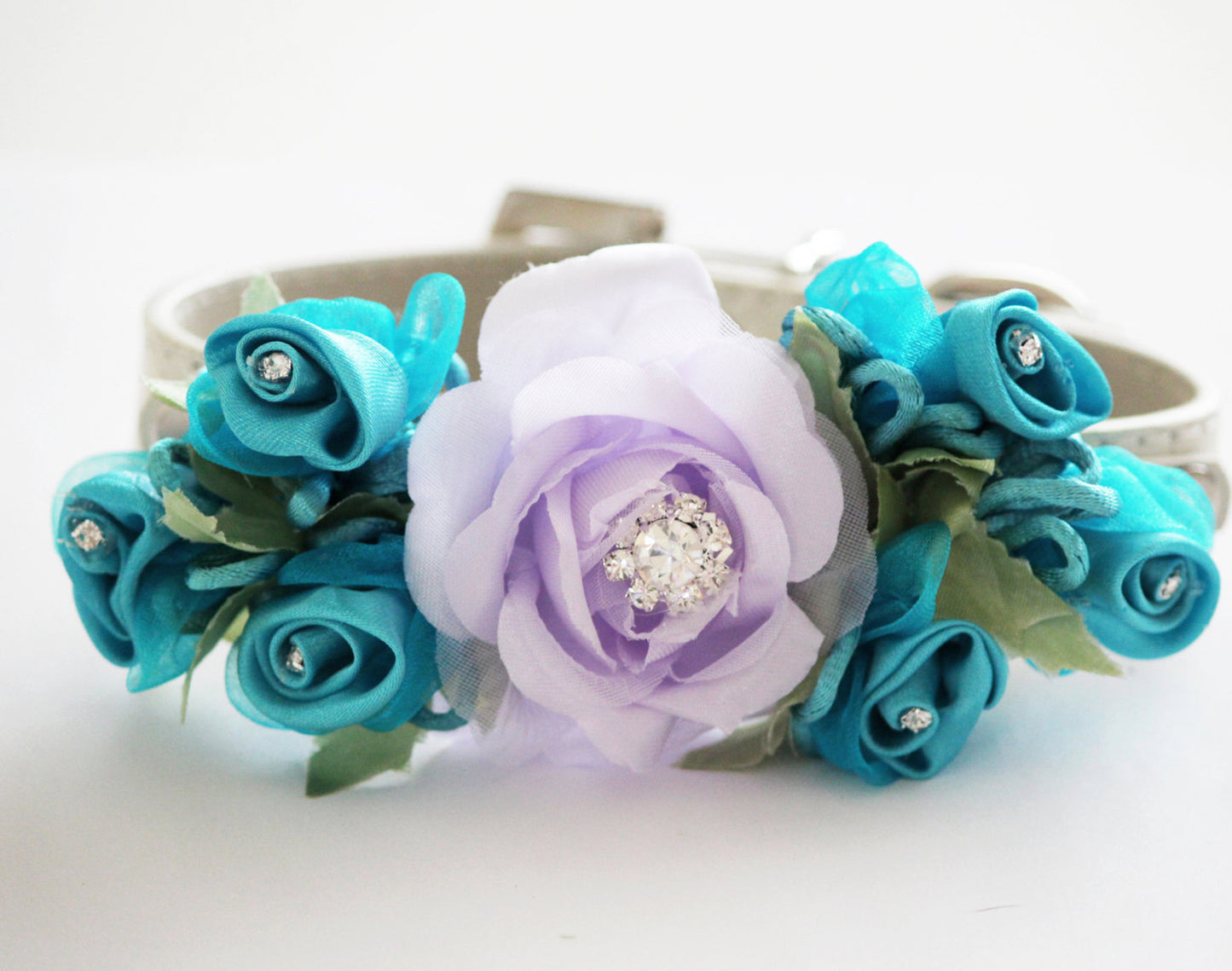 Lavender Blue Wedding Dog Collar, Wedding Dog Accessory, floral wedding , Wedding dog collar
