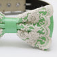 Mint Green bow tie girl dog collar, M to XXL Collar Dog ring bearer ring bearer, Handmade adjustable collar ,Mint Wedding dog collar, Handmade