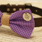 Purple Dog Bow Tie attached to collar, charm, Purple wedding accessory , Wedding dog collar