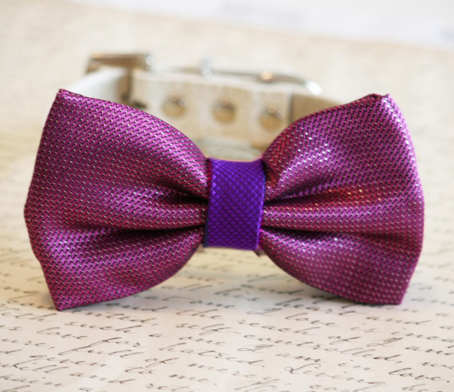 Sangria and Purple Wedding Dog Collar, Sangria wedding, Sangria Dog Bow tie , Wedding dog collar