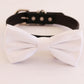 White bow tie collar XS to XXL collar and bow tie, adjustable, Puppy bow tie, handmade, Dog ring bearer ring bearer , Wedding dog collar